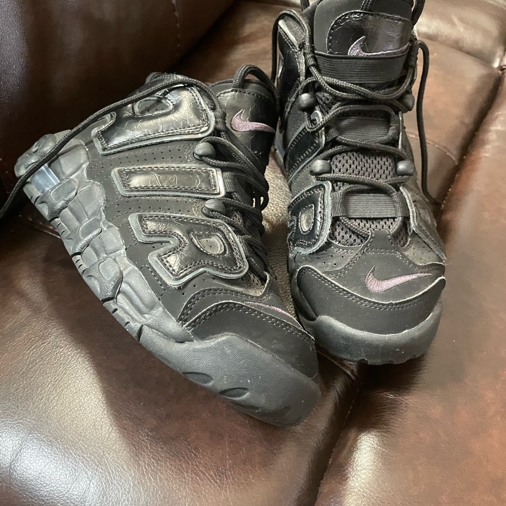 Nike More Uptempo Black Sneakers Size 5Y